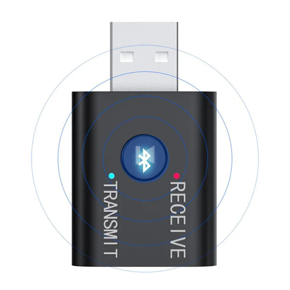 Shopdroplo Bluetooth 5.0 Audio Transmitter & Receiver – Wireless 3.5mm AUX & RCA USB Dongle Adapter for TV, Car, Speakers & Headphones