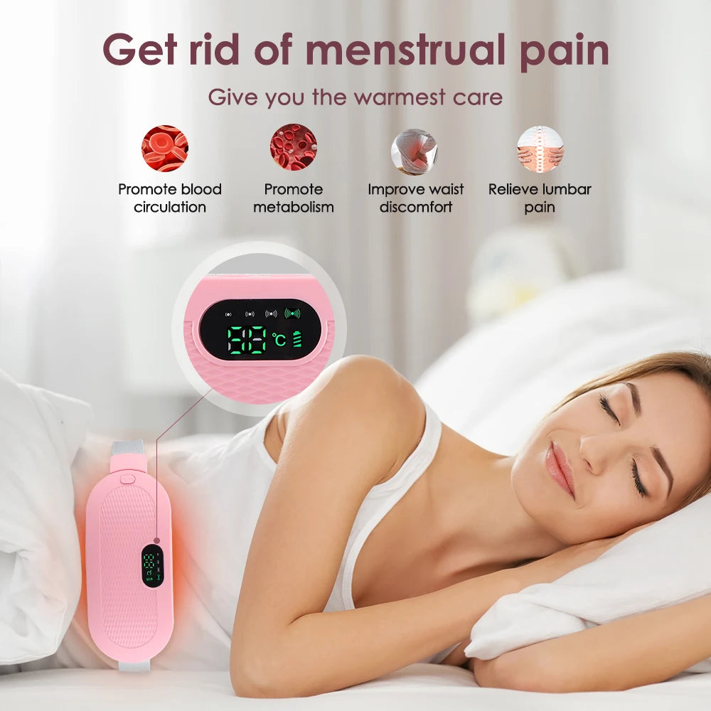 Shopdroplo™ Electric Period Cramp Relief Massager Belt – Heating & Vibration Therapy