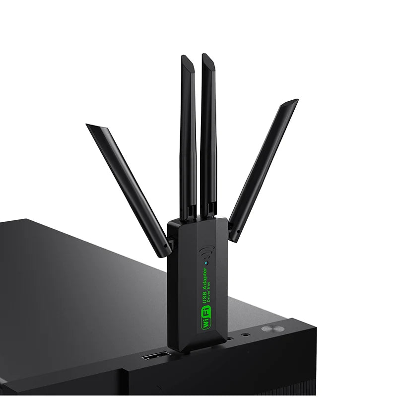 Shopdroplo VAORLO 1200Mbps USB WiFi Adapter – Dual Band 2.4G/5GHz Wireless Dongle with 4 Antennas & USB 3.0 for PC/Laptop