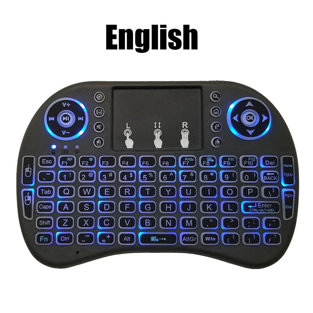 Shopdroplo™ i8 2.4G Wireless Air Mouse & Backlit Mini Keyboard – Touchpad Remote for PC, Laptop, Android TV Box