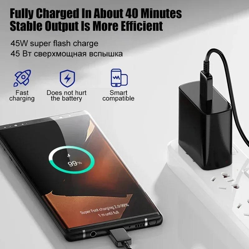 Shopdroplo 45W PD USB-C Fast Charger – High-Speed Wall Adapter for Samsung, iPhone 15, Xiaomi & More