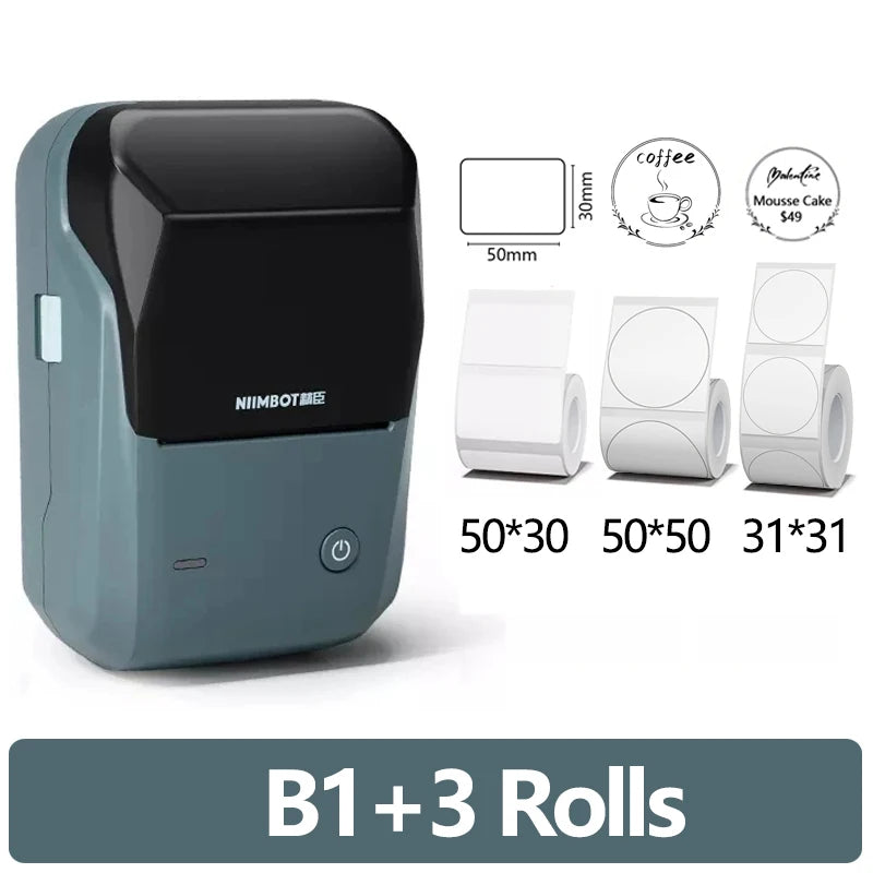 Shopdroplo Mini Label Thermal Printer Niimbot B1 Portable Bluetooth Sticker & Tag Printer