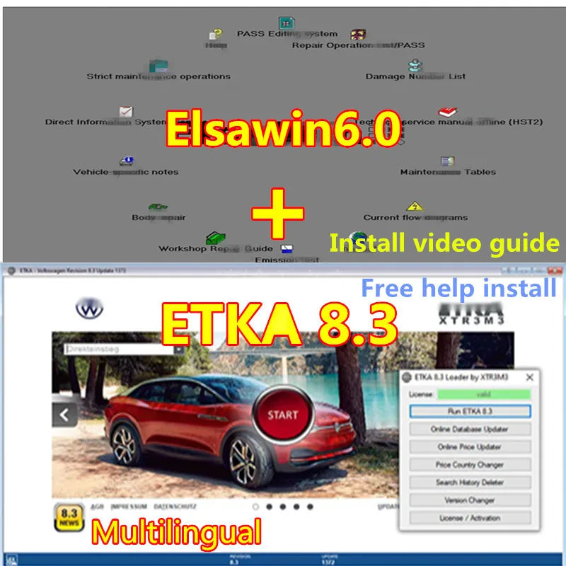 Shopdroplo™ ETKA 8.3 & ELSAWIN 6.0 Vehicle Parts Catalog & Maintenance Software – VW, Audi, Seat, Skoda Compatible