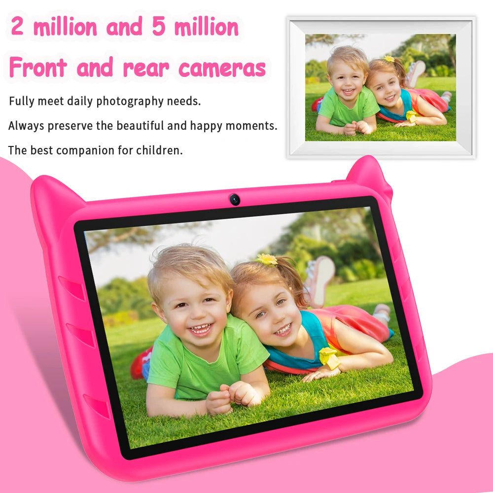 Shopdroplo™ 7" Android 13 Kids Tablet – 4GB+64GB, 1TB Expandable, Dual Camera, WiFi, Parental Controls & Educational Apps