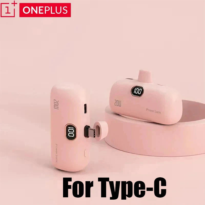 Shopdroplo™ 30000mAh Capsule Power Bank – Mini Fast Charger for iPhone, Samsung, Xiaomi, Huawei & More