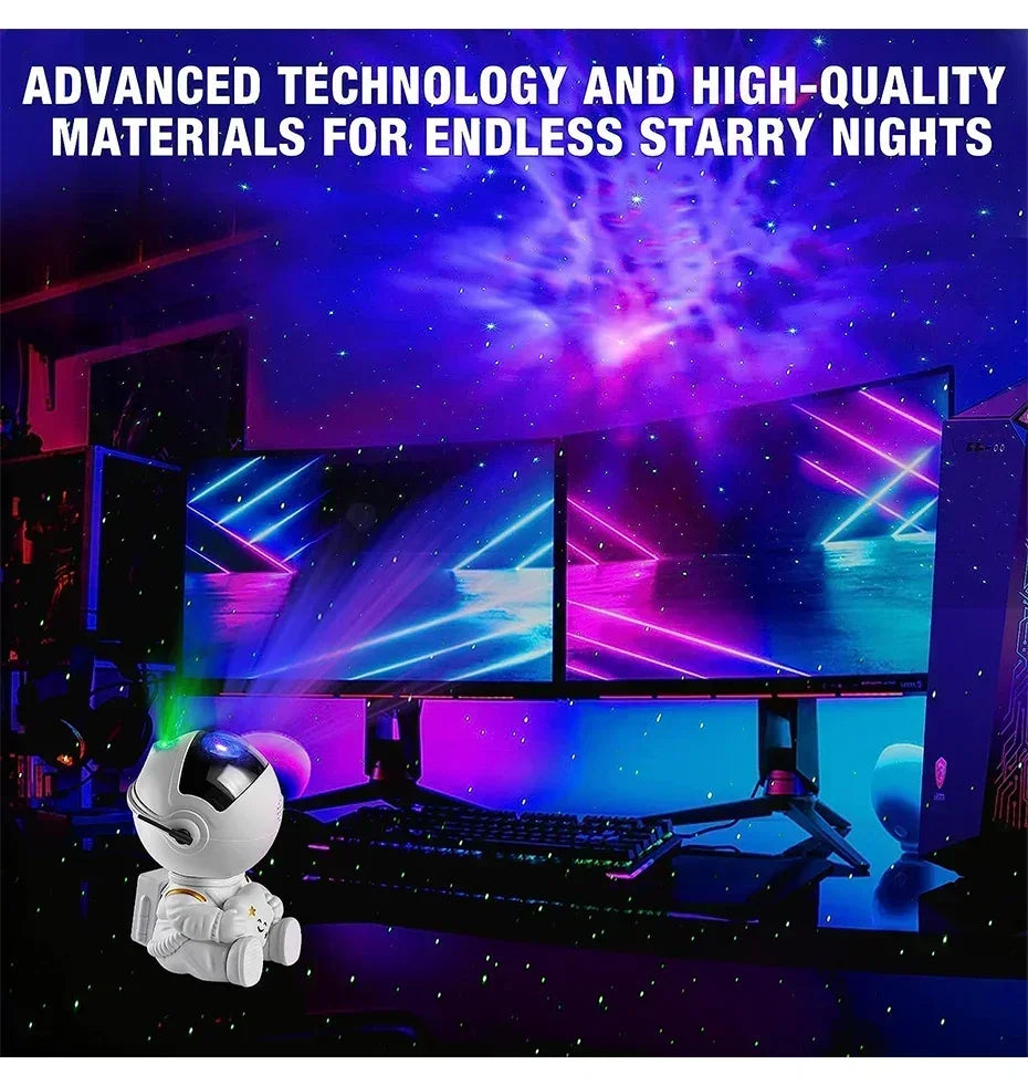 Shopdroplo Astronaut Star Projector Galaxy Night Light – LED Nebula Ceiling Lamp for Bedroom, Home Decoration & Kids Gift