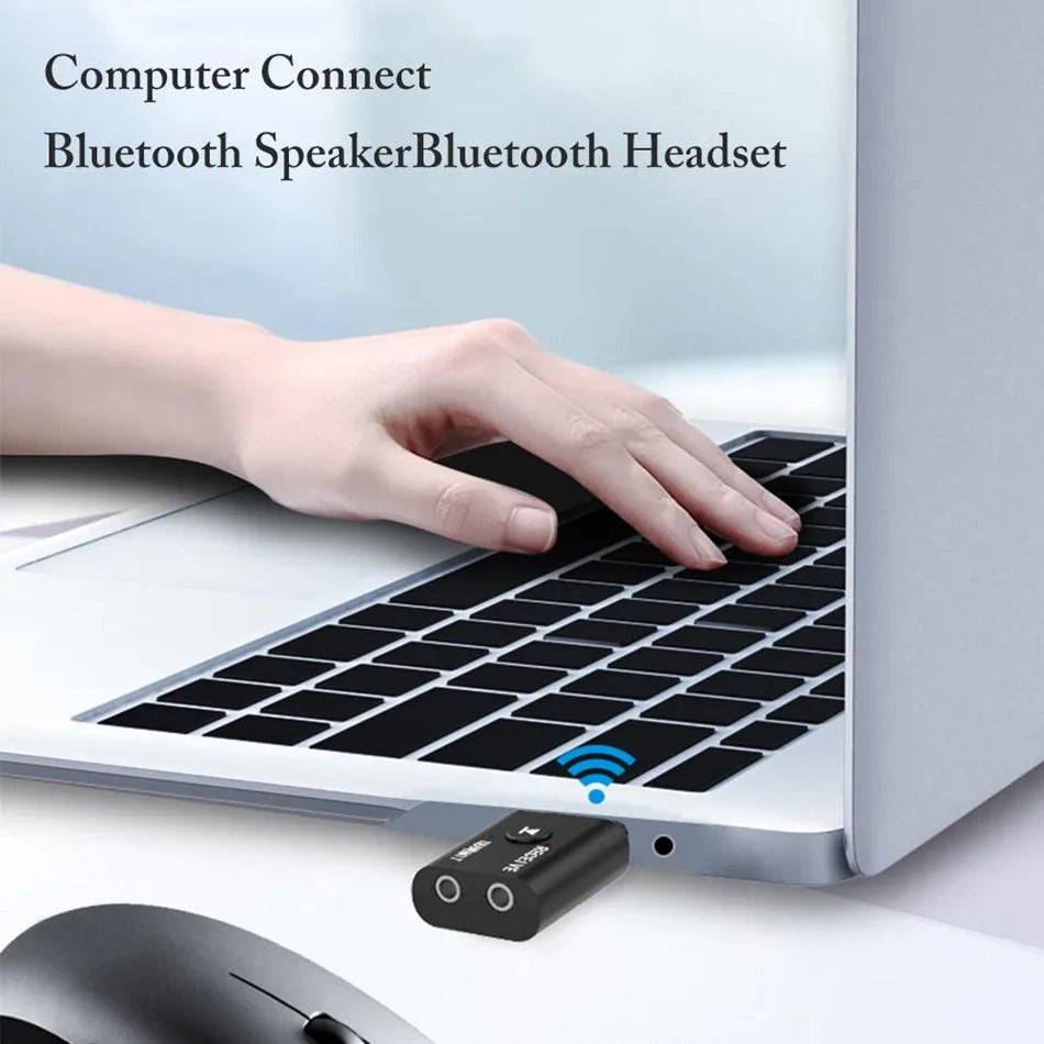 Shopdroplo Bluetooth 5.0 Audio Transmitter & Receiver – Wireless 3.5mm AUX & RCA USB Dongle Adapter for TV, Car, Speakers & Headphones
