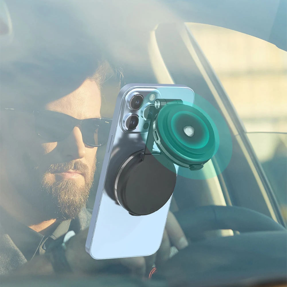 Shopdroplo 360° Adjustable Magnetic Car Phone Holder Stand – Dual-Sided Vacuum Suction Cup Bracket for iPhone, Xiaomi & More