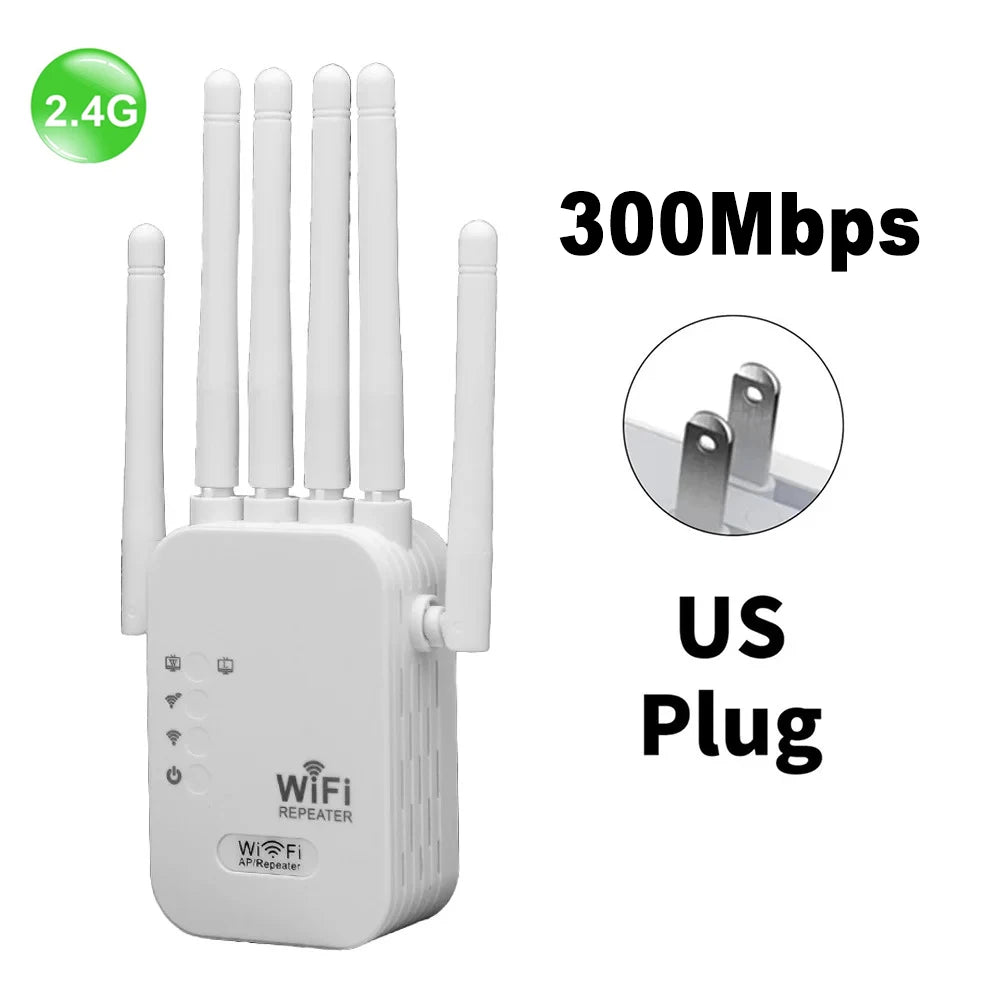 Shopdroplo 1200Mbps Dual Band WiFi Repeater – 2.4G & 5G Wireless Signal Booster with 6 High Gain Antennas