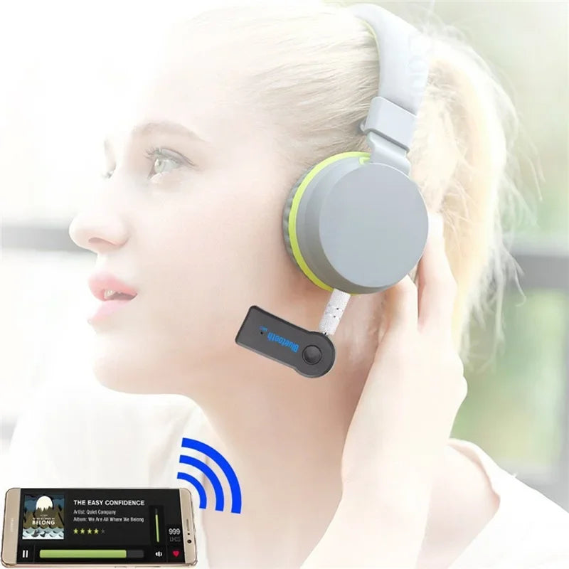 Shopdroplo™ 2-in-1 Bluetooth 5.0 Audio Adapter – Wireless Transmitter & Receiver with 3.5mm AUX for Car, Headphones & Speakers