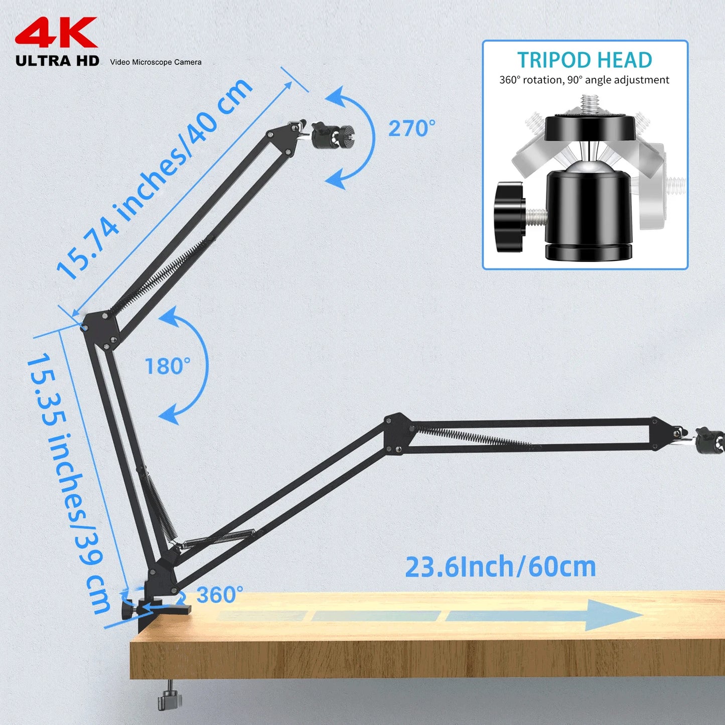 Shopdroplo YIZHAN 48MP 4K Soldering Microscope – HDMI/USB Digital Video Microscope with 150X Lens, LED Light & Adjustable Stand