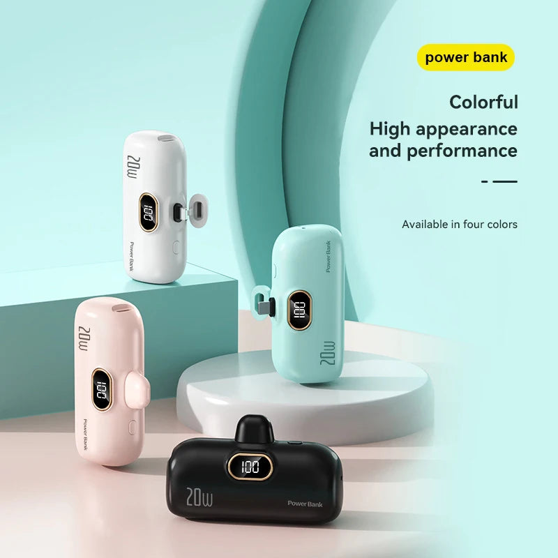 Shopdroplo™ 30000mAh Capsule Power Bank – Mini Fast Charger for iPhone, Samsung, Xiaomi, Huawei & More
