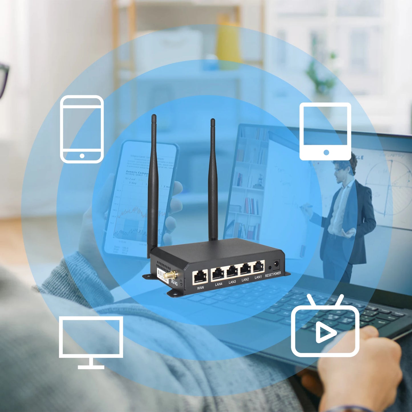 Shopdroplo KuWFi 4G LTE WiFi Router – 300Mbps CAT4 Wireless Router with SIM Slot, Detachable Antennas, LAN/WAN RJ45 Ports, AP/Repeater Mode