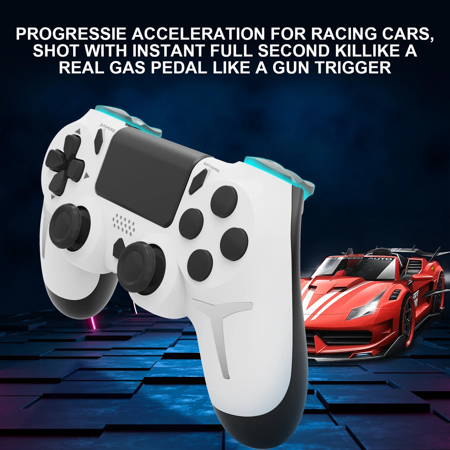 Shopdroplo GAMINJA Wireless Bluetooth Gamepad – Dual Vibration PS4/PS3/PC Controller with Touchpad & 6-Axis Motion Sensor