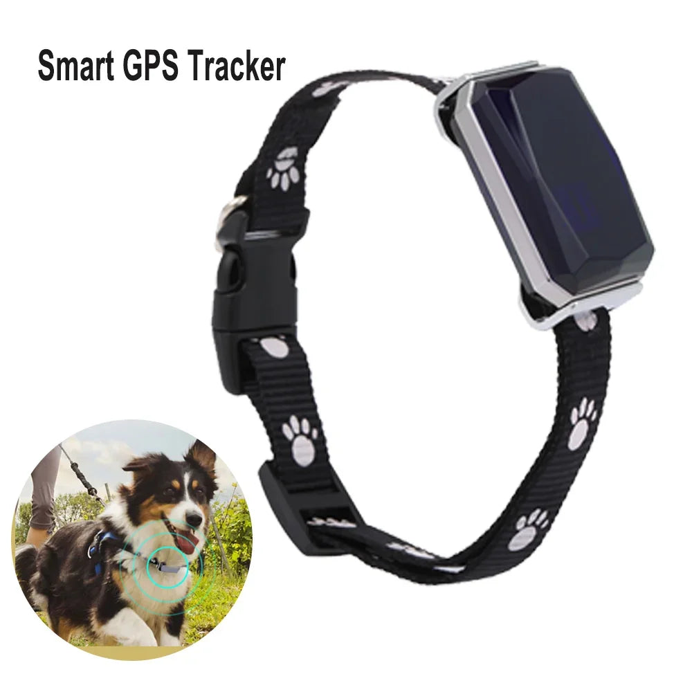 Shopdroplo Waterproof Pet GPS Tracker – Real-Time Location, Adjustable Collar, Remote Control Locator for Cats & Dogs (GSM, AGPS)