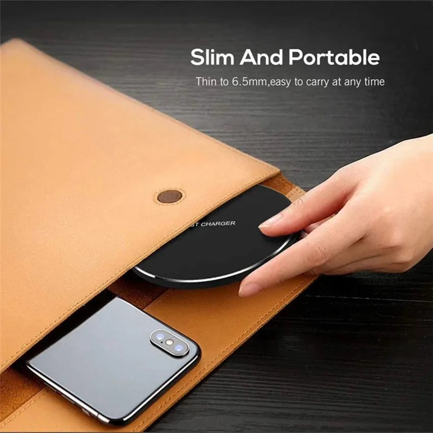 Shopdroplo™ 100W Fast Wireless Charging Pad – Slim Charger for iPhone, Samsung, Xiaomi & More