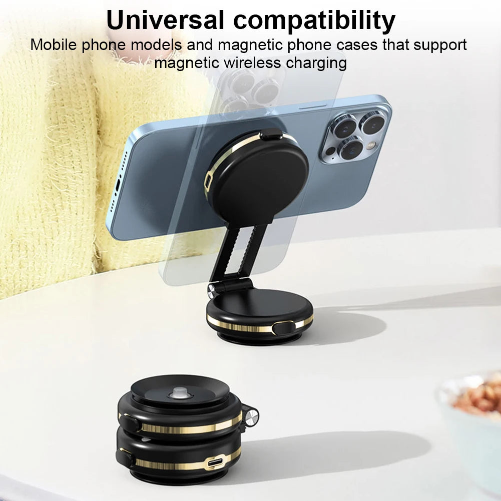 Shopdroplo 360° Adjustable Magnetic Car Phone Holder Stand – Dual-Sided Vacuum Suction Cup Bracket for iPhone, Xiaomi & More