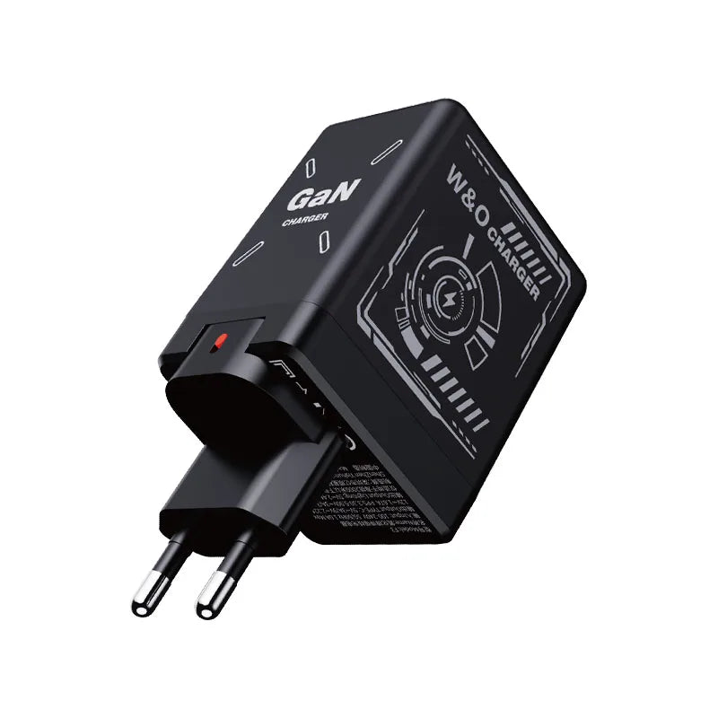 Shopdroplo™ W&O GaN 20W Fast Charger with Liquid Silicone Cable – Type C & Lightning for iPhone/Xiaomi