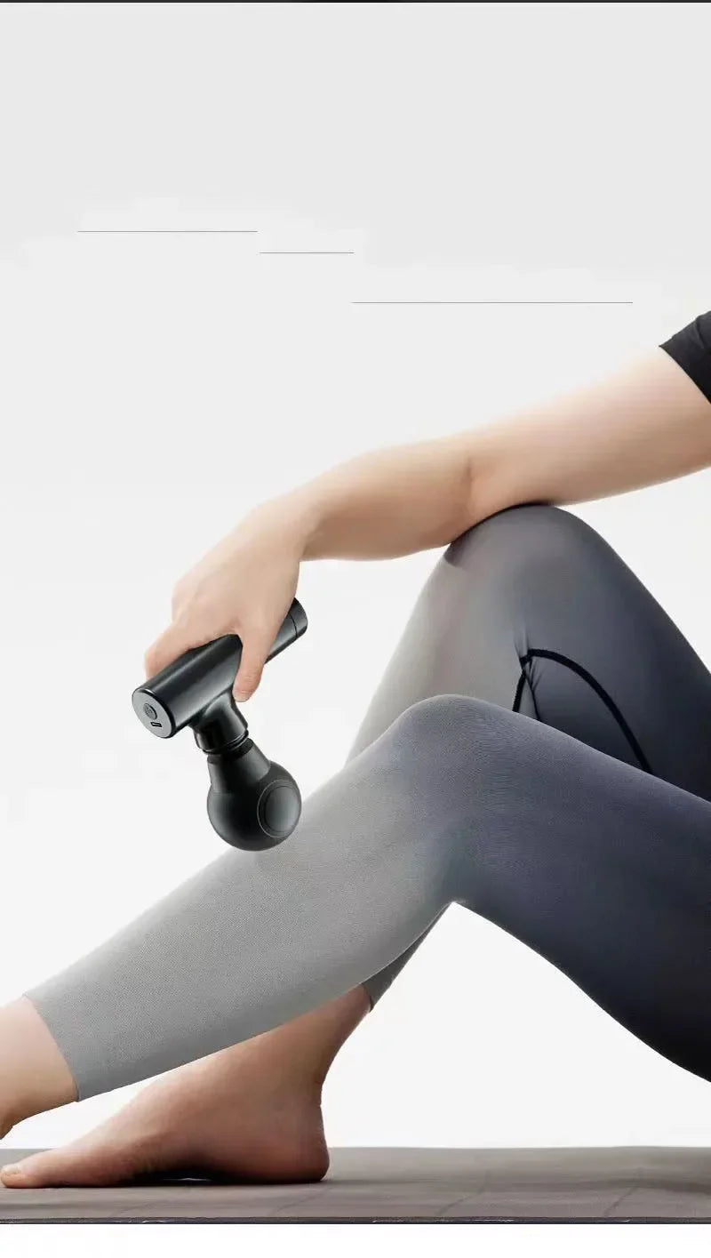 Shopdroplo™ Mini LCD Fascia Massage Gun – 6 Heads Deep Tissue Massager for Neck, Feet & Full Body (USB Rechargeable)