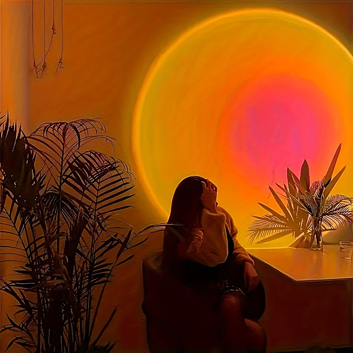 Shopdroplo Sunset Lamp - Create a Serene Evening Ambiance with Blissful Sunset Lighting - Perfect for Home Décor and Relaxation