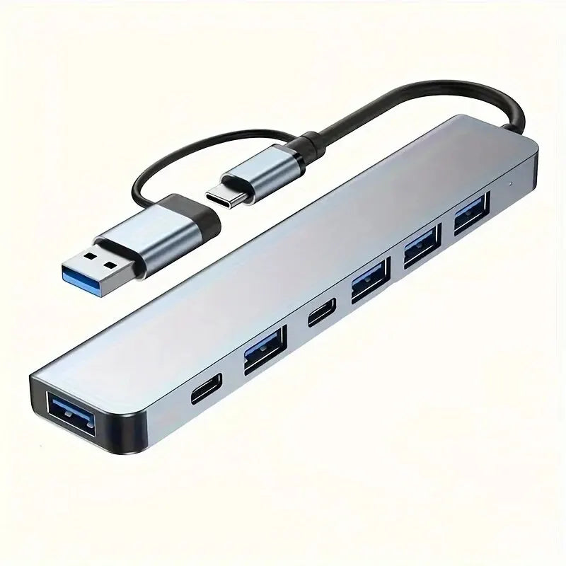 Shopdroplo™ 7-in-1 USB-C Hub Extender – High-Speed USB Splitter for Laptops & PCs