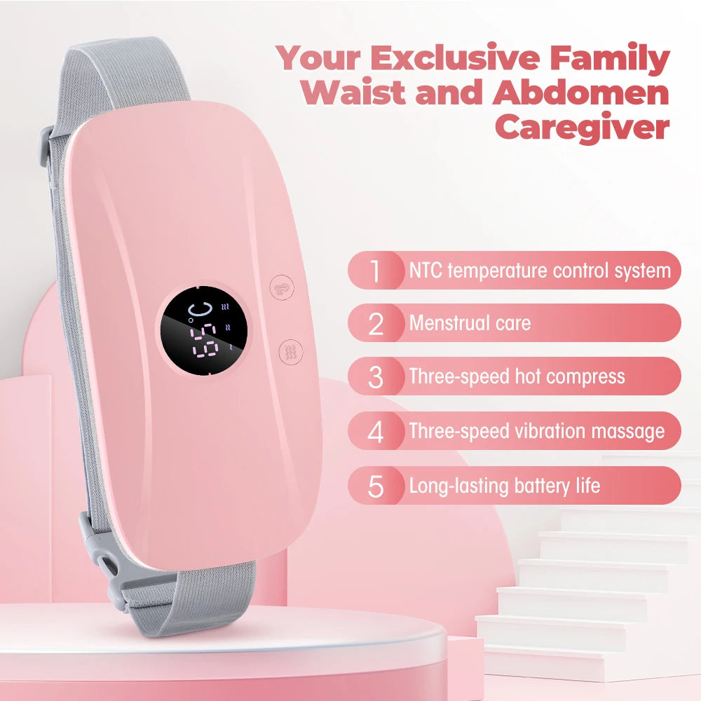 Shopdroplo™ Electric Period Cramp Relief Massager Belt – Heating & Vibration Therapy