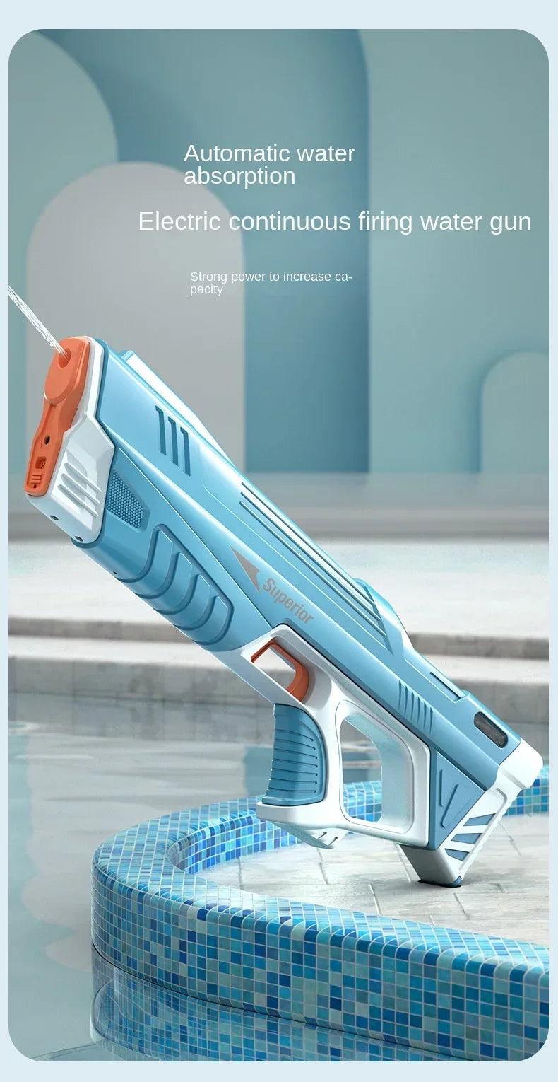 Shopdroplo™ 43cm Full Electric Water Gun – Auto-Fire Toy for Kids (Summer Fun Edition)