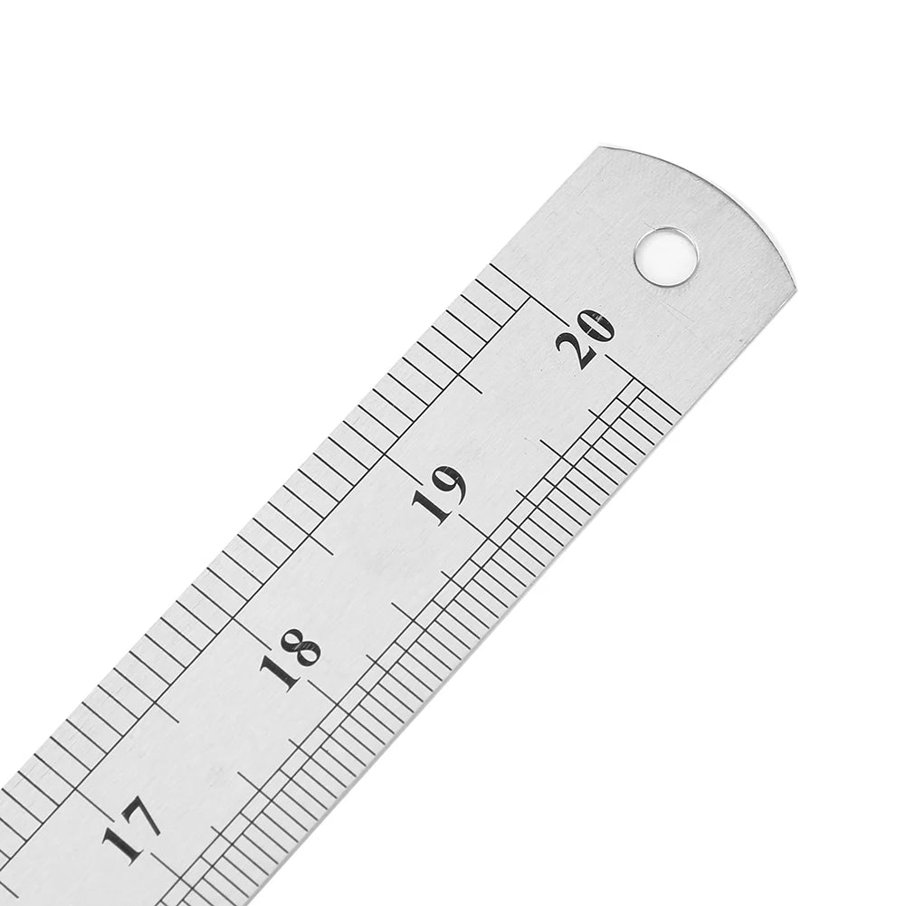 Shopdroplo Stainless Steel Double-Sided Precision Ruler – Metric & Imperial Measuring Tool (15cm to 50cm)