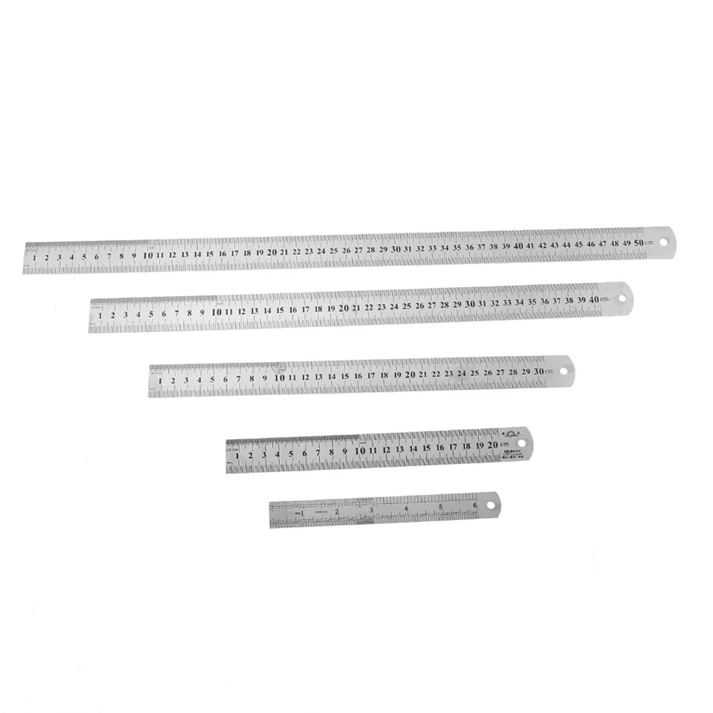 Shopdroplo Stainless Steel Double-Sided Precision Ruler – Metric & Imperial Measuring Tool (15cm to 50cm)