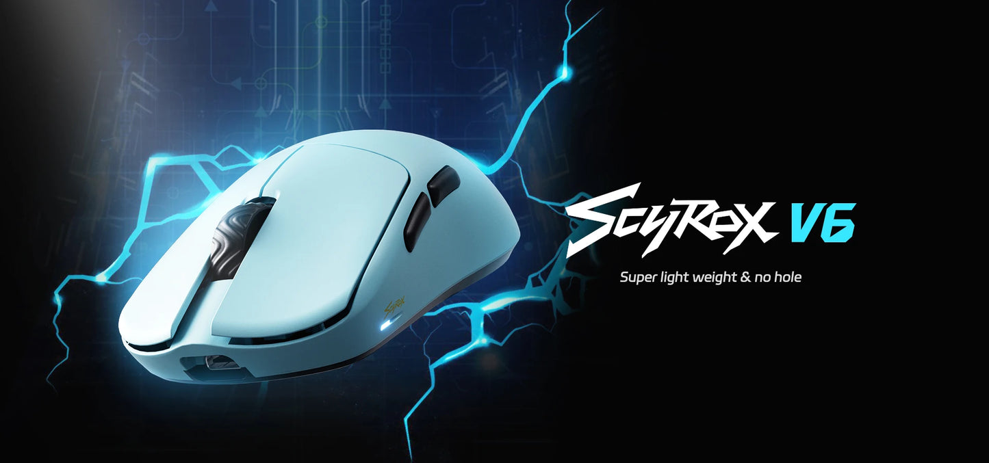 Shopdroplo SCYROX V6 Wireless Gaming Mouse – Pixart 3950 Sensor, Omron Switches, 8K Dongle, Web-Based Software