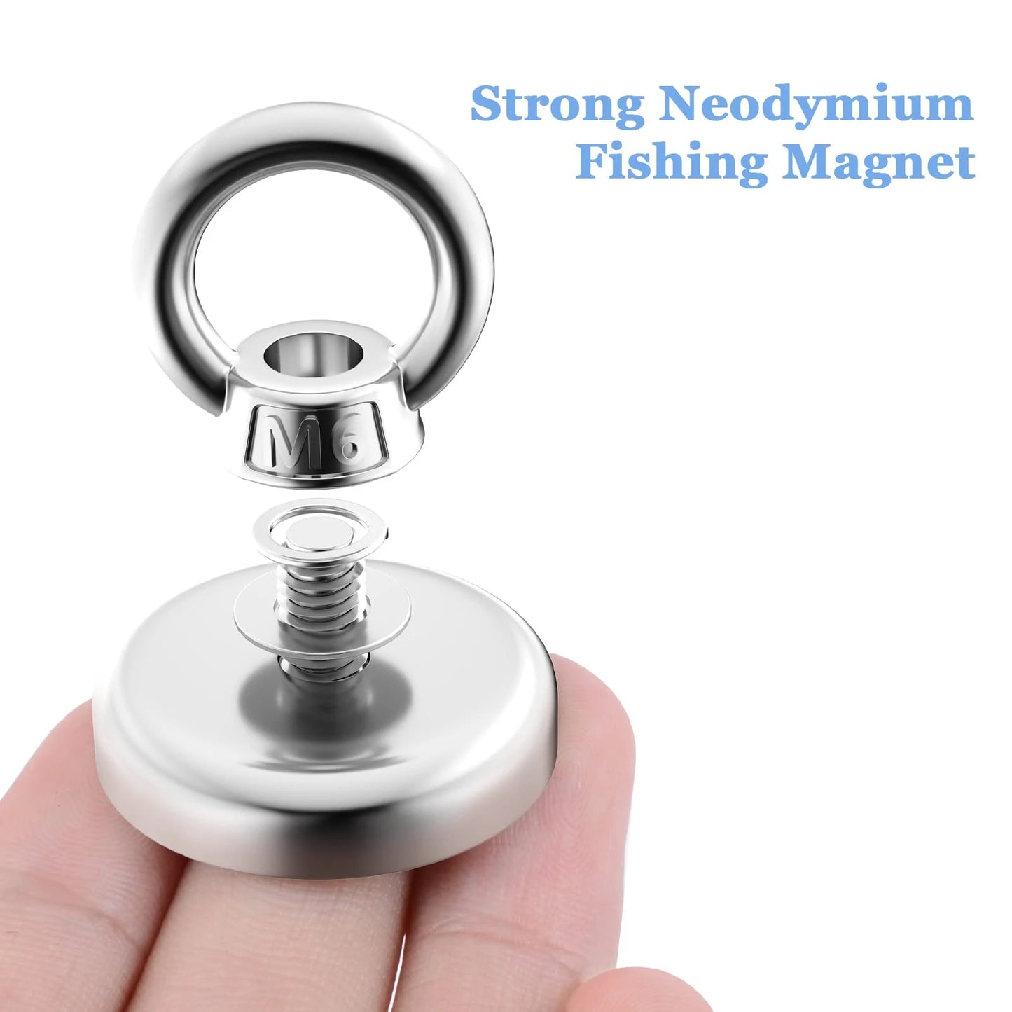 Shopdroplo Super Strong Neodymium Fishing Magnet – Heavy-Duty Salvage Magnet with Eyebolt