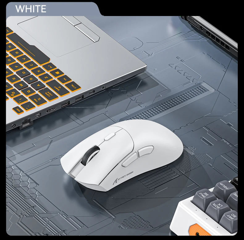 Shopdroplo Attack Shark R1 Bluetooth Gaming Mouse – 18000 DPI, Tri-Mode, Macro Support, 1000Hz Polling Rate