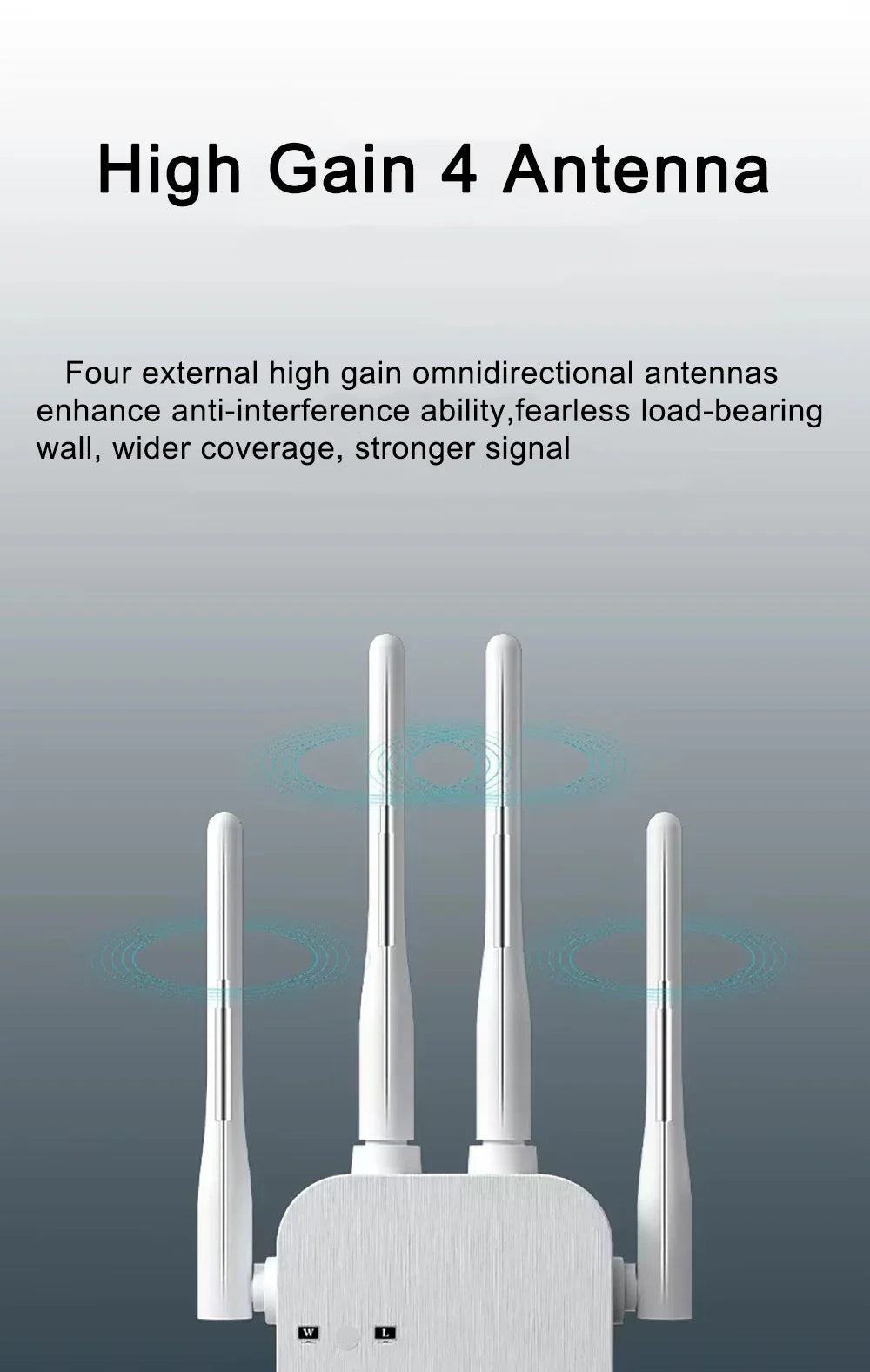 Shopdroplo EWIND 1200Mbps Dual-Band WiFi Repeater – 5G & 2.4G Wireless Signal Extender with Internal Antennas, Long-Range Booster for Home Use
