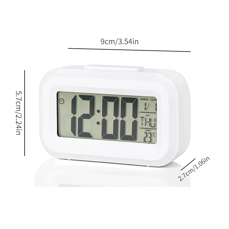 Shopdroplo LED Digital Alarm Clock – Backlight, Snooze, Temperature, Calendar, Multifunction Desktop Time Display