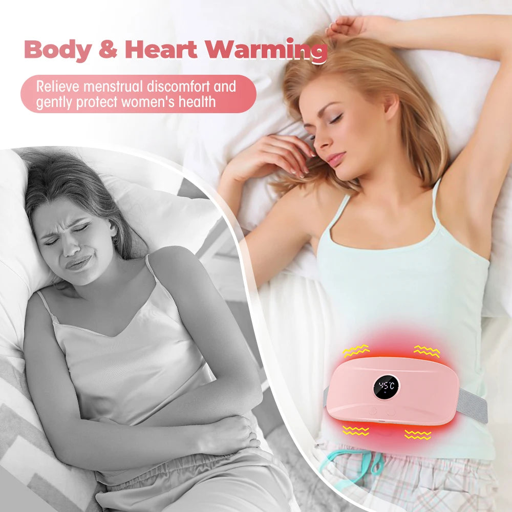 Shopdroplo™ Electric Period Cramp Relief Massager Belt – Heating & Vibration Therapy