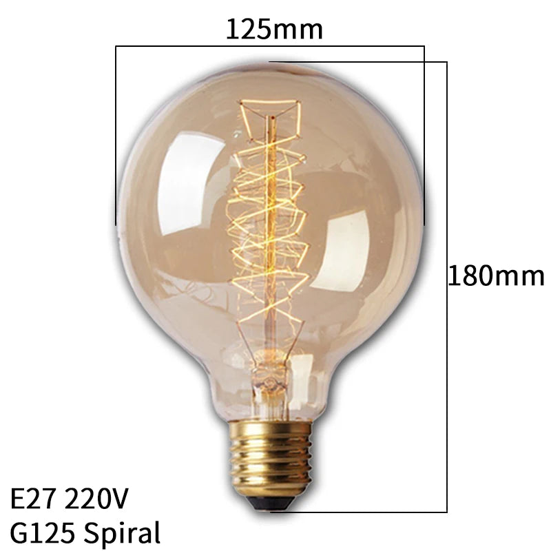Shopdroplo Dimmable Edison Vintage Light Bulb – E27 40W 220V Retro Amber Glass Incandescent Lamp for Home Decor
