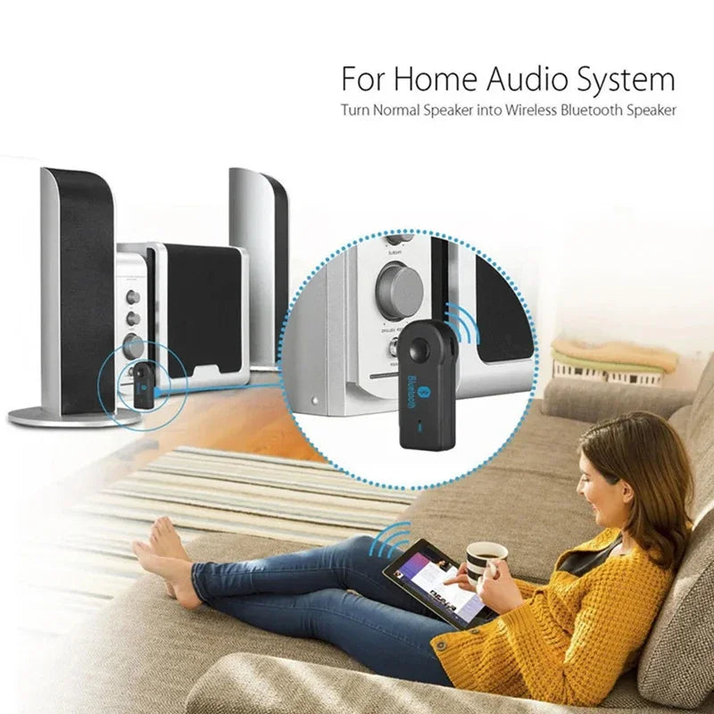 Shopdroplo™ 2-in-1 Bluetooth 5.0 Audio Adapter – Wireless Transmitter & Receiver with 3.5mm AUX for Car, Headphones & Speakers