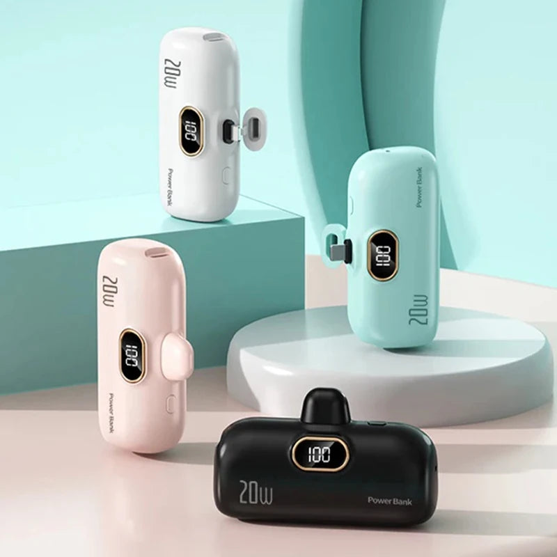 Shopdroplo™ 30000mAh Capsule Power Bank – Mini Fast Charger for iPhone, Samsung, Xiaomi, Huawei & More