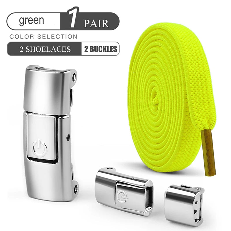Shopdroplo™ No-Tie Elastic Shoe Laces – 8mm Flat Press Lock Shoelaces for Adults & Kids (1 Pair)