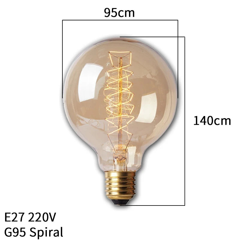 Shopdroplo Dimmable Edison Vintage Light Bulb – E27 40W 220V Retro Amber Glass Incandescent Lamp for Home Decor
