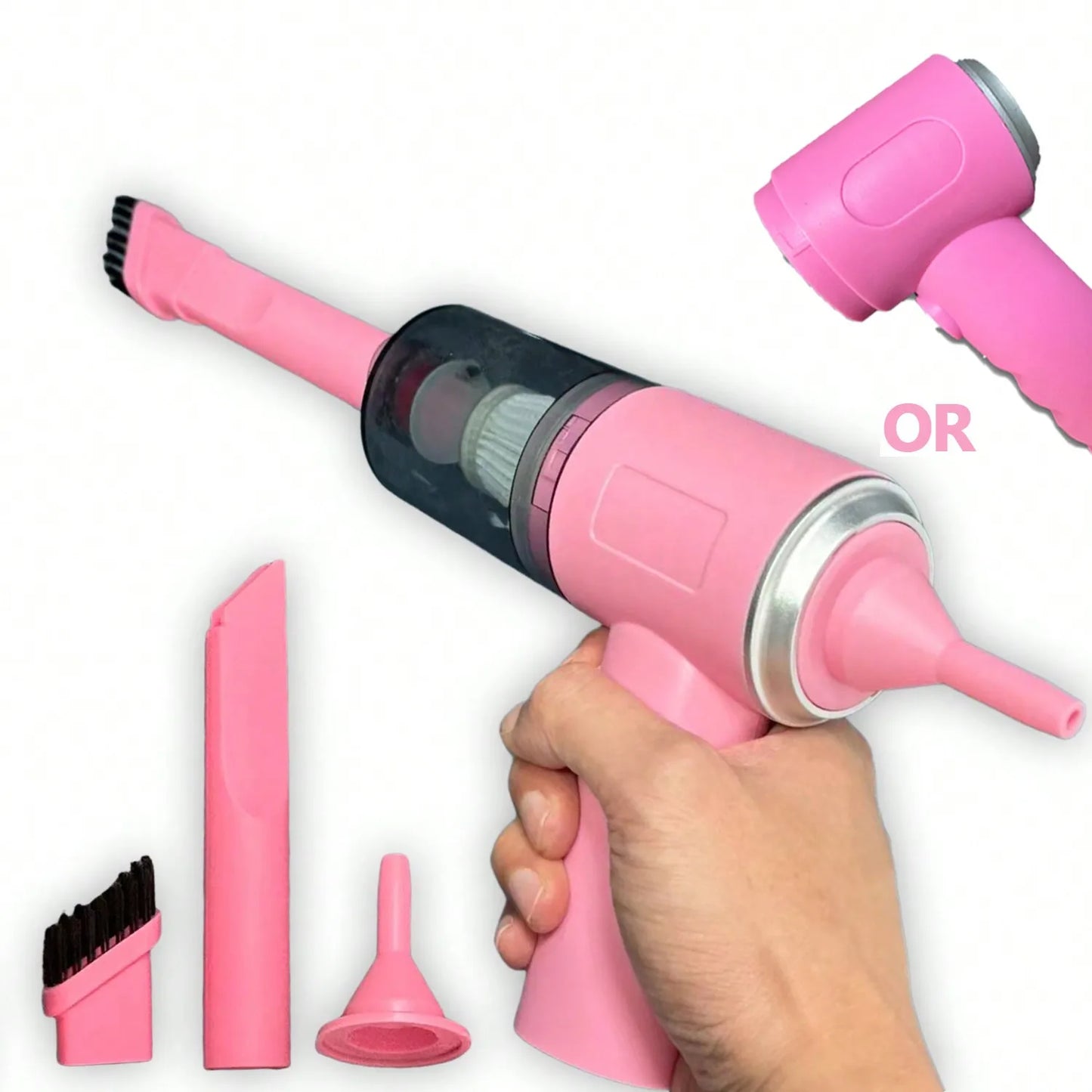 Shopdroplo™ 3-in-1 USB Rechargeable Mini Vacuum Cleaner – Suction & Blower Combo