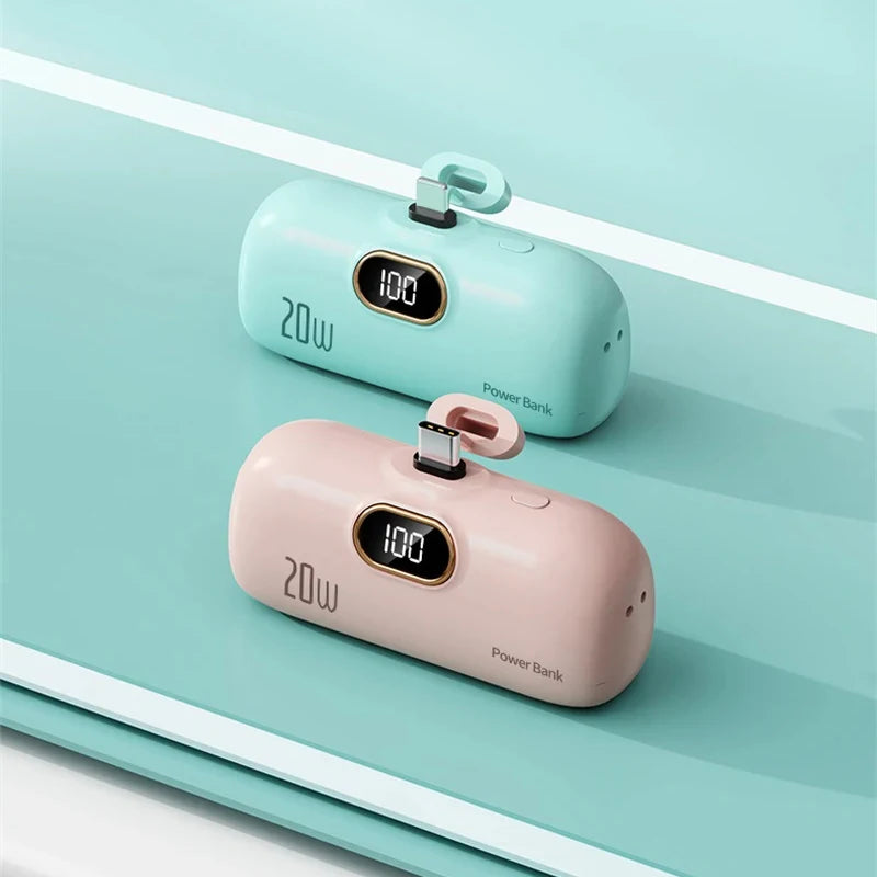 Shopdroplo™ 30000mAh Capsule Power Bank – Mini Fast Charger for iPhone, Samsung, Xiaomi, Huawei & More