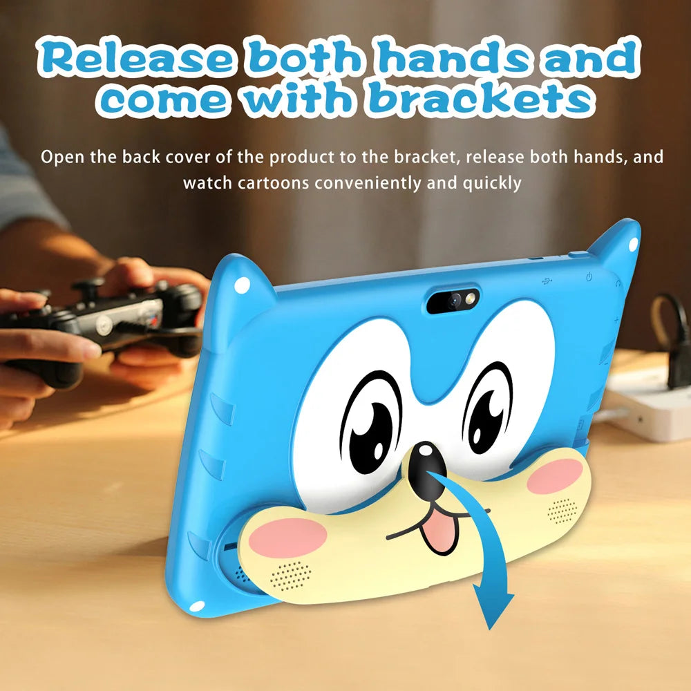 Shopdroplo™ 7" Android 13 Kids Tablet – 4GB+64GB, 1TB Expandable, Dual Camera, WiFi, Parental Controls & Educational Apps