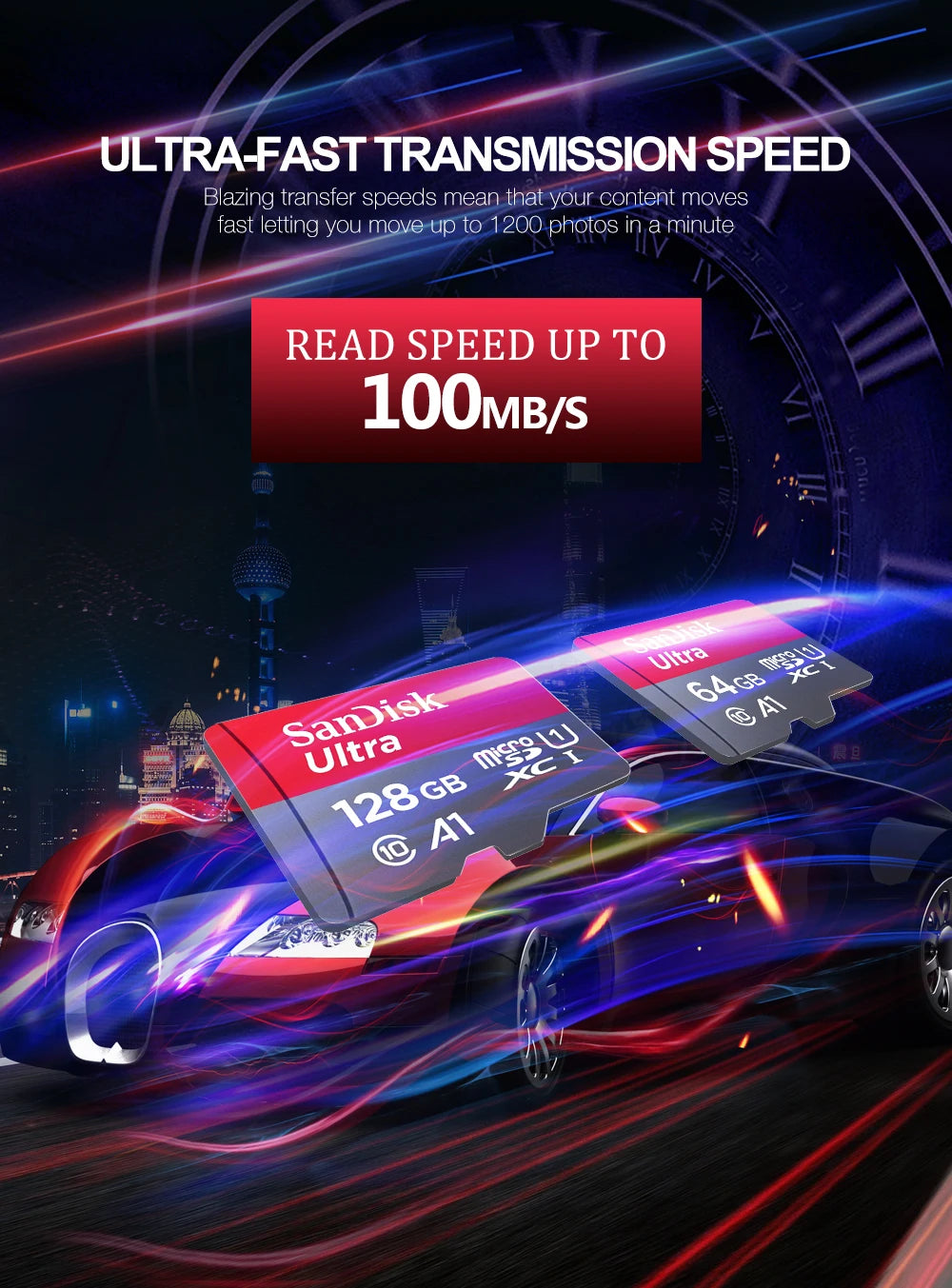 Shopdroplo Original SanDisk Micro SD Card – 32GB/64GB/128GB/256GB TF Memory Card UHS-1 Class 10 for Phone, Camera & PC