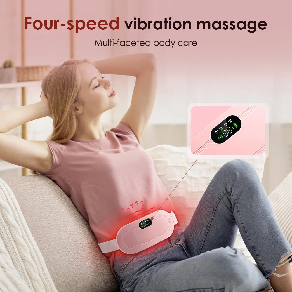 Shopdroplo™ Electric Period Cramp Relief Massager Belt – Heating & Vibration Therapy