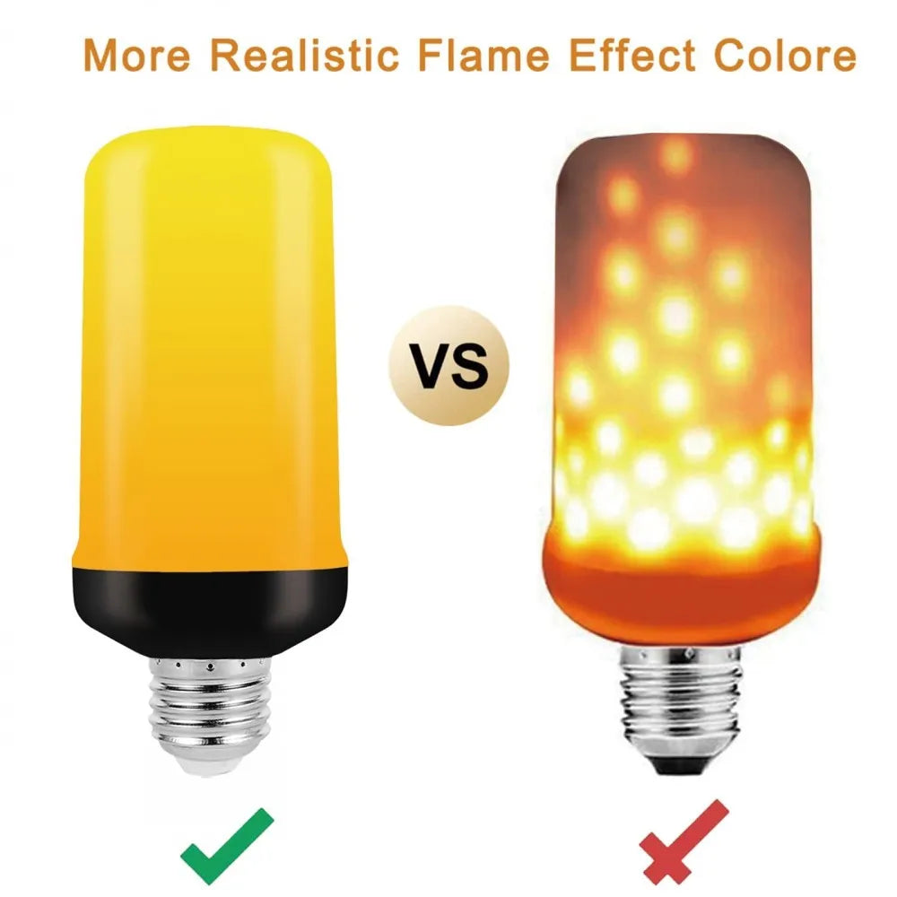 Shopdroplo LED Flame Light Bulb – 4 Modes Flickering Fire Effect for Party, KTV, Garden & Home Decor (E27/B22 Base)