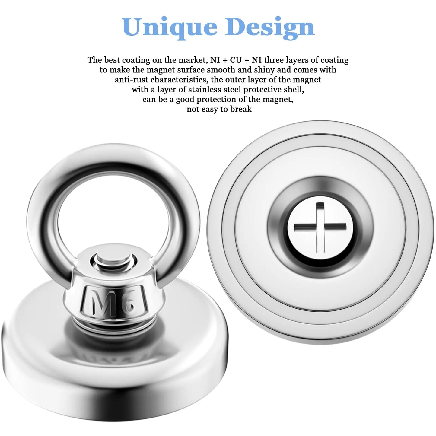 Shopdroplo Super Strong Neodymium Fishing Magnet – Heavy-Duty Salvage Magnet with Eyebolt