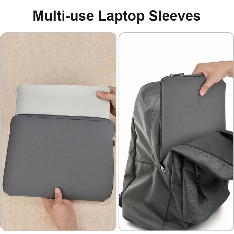Shopdroplo™ Cotton Laptop Sleeve – Zippered Protective Case for 13"–15.6" MacBook, Xiaomi, Lenovo, Dell & More