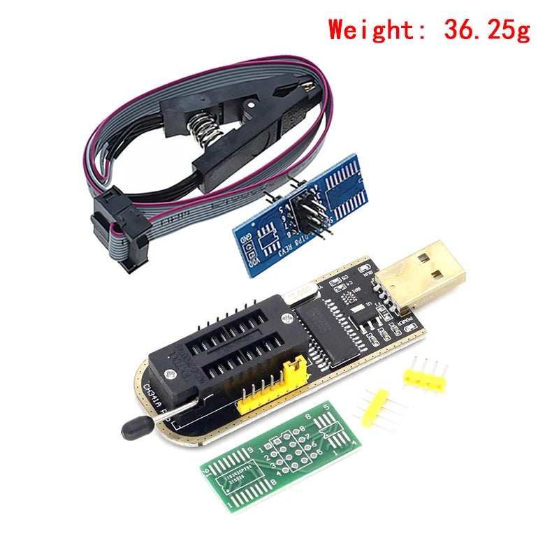 Shopdroplo CH341A USB EEPROM Flash BIOS Programmer + SOIC8 Test Clip