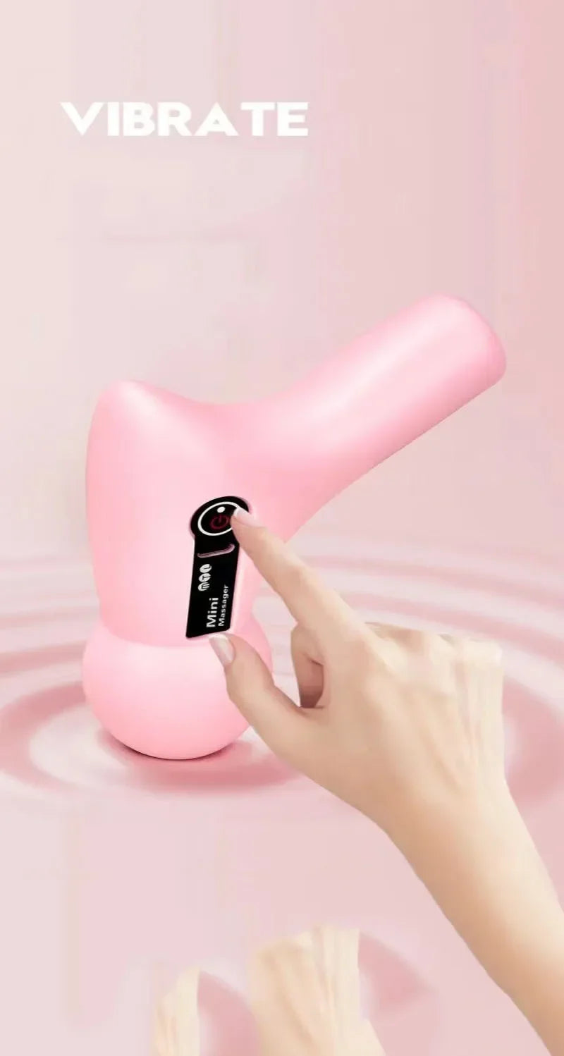 Shopdroplo™ Mini LCD Fascia Massage Gun – 6 Heads Deep Tissue Massager for Neck, Feet & Full Body (USB Rechargeable)